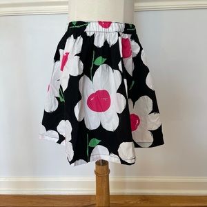 Gymboree Black White Flower Skirt Girls 8 Cotton